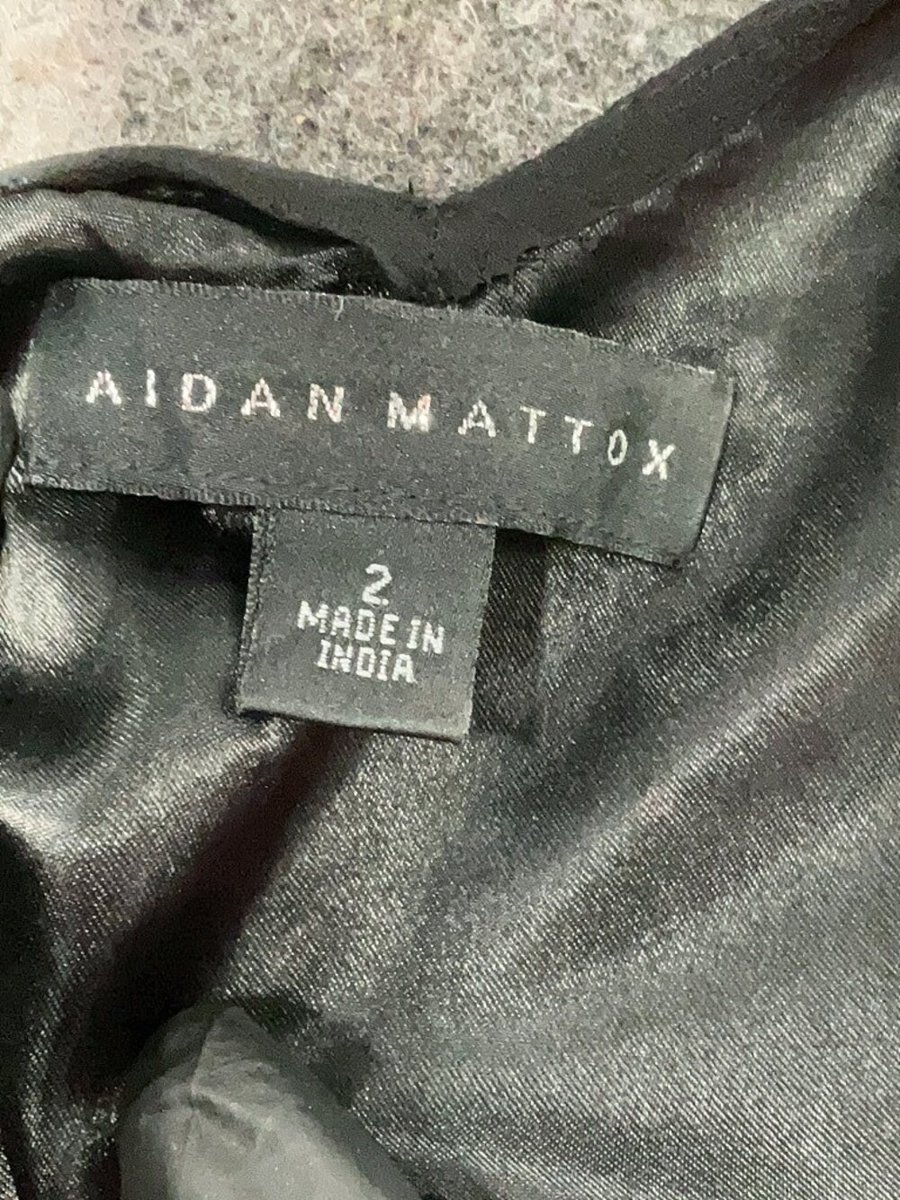 Aidan Mattox Sequin Striped Cocktail Dress XS 2 Black Silk Cruise Resort Party - Picture 6 of 8